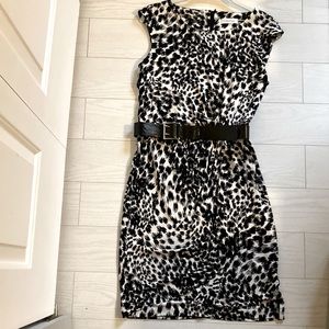 Black and white Dress with Belt